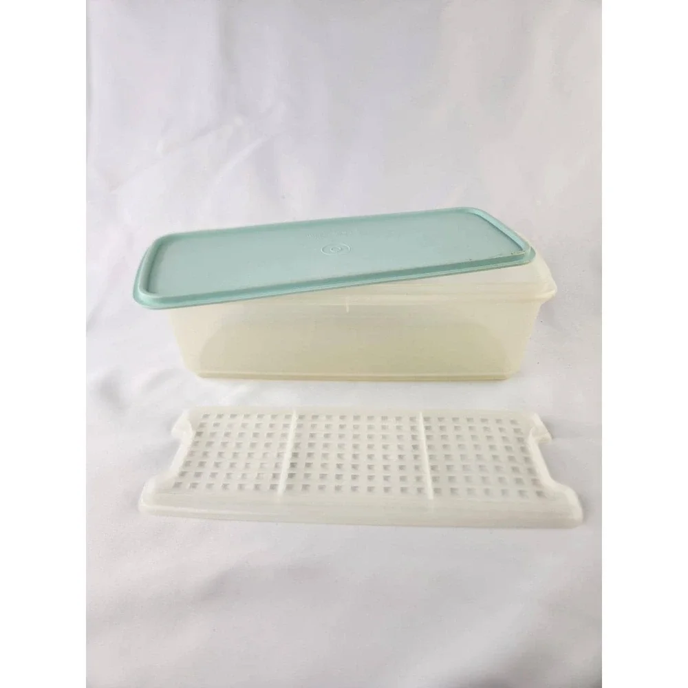 Vintage Tupperware Celery Bread Veggie Keeper Box Lid Rack Insert Container